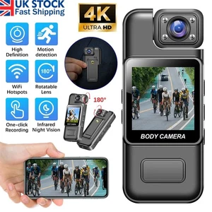 4K HD Mini Camera WiFi Video Recorder Sports DVR Police Body Cam Night Vision UK - Picture 1 of 29