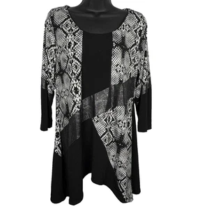 Style & Co Asymmetrisches Top Damen Medium Schlange Metallic leicht fließend Swing - Bild 1 von 8