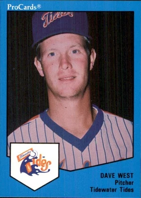 Dave West 1989 ProCards Minor League T/S #1973 RC Tidewater Tides *AutographDen* - Image 1 of 2
