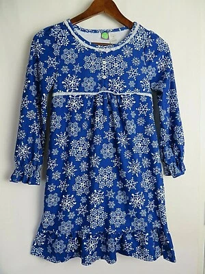 Dollie & Me ночное платье Sleepwear синий и белый снежинки размер 12 #8624 - Изображение 1 из 4
