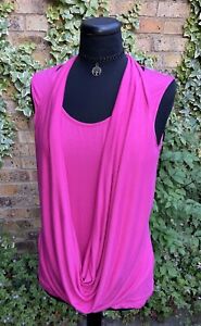 Cerise Pink Stretch Jersey Top,blouse Size S/M