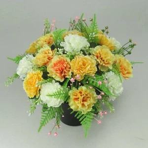Artificial silk flowers memorial Crem Pot - Grave arrangement FREE P&P HandMade - Picture 1 of 6