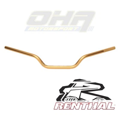 Renthal Unbraced 22mm Motorcycle Handlebars Bars HIGH - GOLD - Honda Hornet - Image 1 of 2