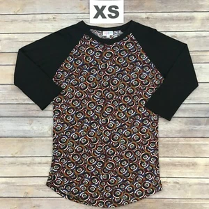 XS RANDY LuLaRoe ~ BUNTE KREISE, SCHWARZE ÄRMEL ~ Größen 2-4; kostenloser Versand - Bild 1 von 4