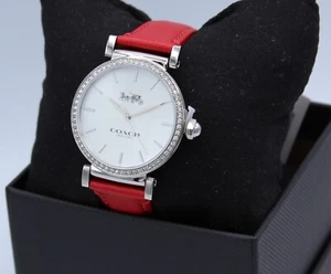 NEW AUTHENTIC COACH GRAND MADISON SILVER RED CRYSTALS WOMEN'S 14503869 WATCH - Picture 1 of 10