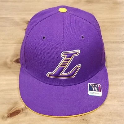 Vintage Los Angeles Lakers Hat Cap Size 7 3/8 Reebok Purple L Logo MLB - Image 1 of 4