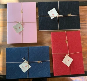 BIEFFE Set 3 Quaderni Blu/Nero/Rosso Fatti a Mano ITALIA Regalo Legato - Foto 1 di 9