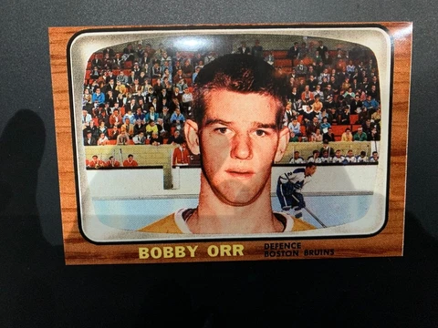 BOSTON BRUINS BOBBY ORR 1965-66 NHL TOPPS ROOKIE CARD PRINTED MAGNET 4X6" Cover