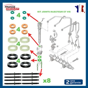 KIT JOINT INJECTEUR AVEC GOUJON PREVU POUR BMW SERIE 3 E46 E39 E38 E53 1982A0 - Imagen 1 de 9