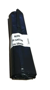 400 SACCHI 12gr PER RIFIUTI SPAZZATURA 50x60 30L 20 ROTOLI X20 PEZZI COLORE NERO - Foto 1 di 2