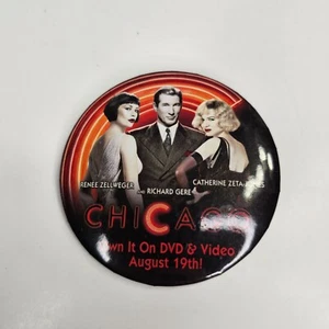 Vintage Chicago Movie Advertising Gere Zellweger Zeta Pinback Pin Button Vest - Picture 1 of 4