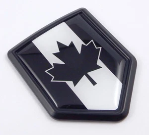 Canada black flag Black Shield Car bike Decal crest Emblem 3D Sticker - Imagen 1 de 4