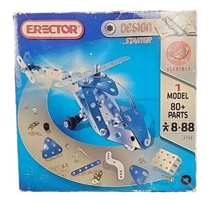 NEW Nib  Erector Design Starter Kit Set Helicopter Flexible 80+ Pcs 2010 - Picture 1 of 10