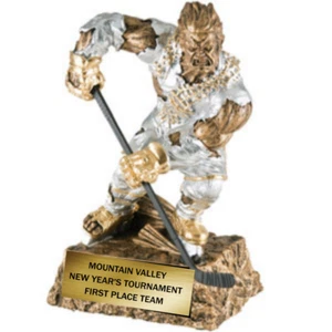 HOCKEY MONSTER ZOMBIE HULK RESIN AWARD MVP HUSTLE CHAMPION TROPHY 6.25" - Picture 1 of 1