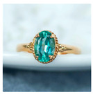 Natural Emerald Ring 14K Yellow Gold Plated Jewelry Ring Handmade Gift Women