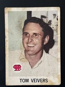 CARD NUMBER 10 TOM VEIVERS 1965 SCANLENS CRICKET CARD CONDITION IS DOWN - Picture 1 of 2