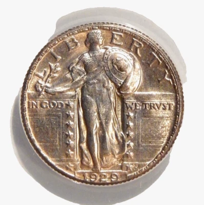 1929 25c ANACS MS 62 FH  - FULL HEAD SILVER STANDING LIBERTY QUARTER - Image 1 of 4