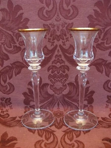 Mikasa Jamestown Clear (Gold) Crystal 7-3/4" Candlesticks - Set of 2 -Excellent! - Picture 1 of 2