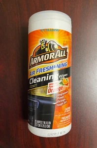ARMOR ALL Car Auto Interior Leather AIR FRESHENING Cleaning Wipes 25Ct ~ ORANGE - Picture 1 of 6