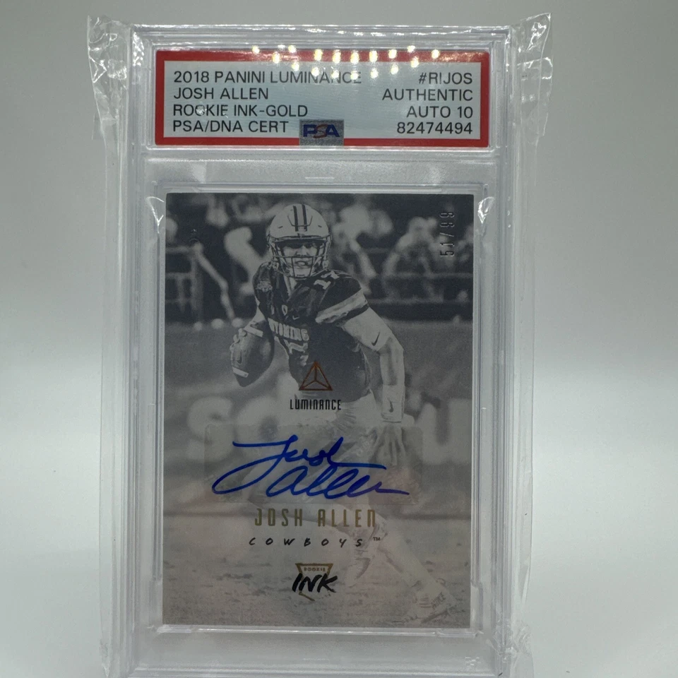 JOSH ALLEN 2018 Panini 99/99 Luminance RI-JOS ROOKIE RC AUTOGRAPH Buffalo Bills - Image 1 of 2