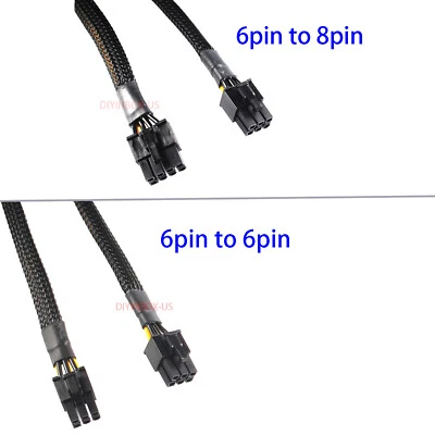 6 Pin or 8 Pin Pcie Video Card GPU Cable For Asus G20 ROG Power Supply 34CM - Image 1 of 4