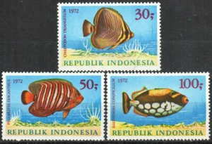 Francobollo Indonesia 834-836 - Pesce - Foto 1 di 1