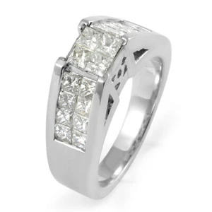 Anillo de compromiso de aniversario de diamantes princesa G VS1 1,25 quilates de oro blanco de 14 k talla 7 - Imagen 1 de 3