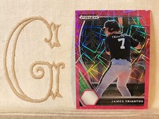 James Triantos, Chicago Cubs, 2021 Prizm Draft Picks Pink Velocity PDP56🇬