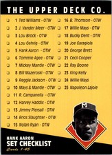 1994 Upper Deck All-Time Heroes Atlanta Braves Baseball Card #75 Hank Aaron CL