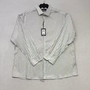 HART SCHAFFNER MARX 2XL LS Performance Stretch Stripe White Shirt Botanica NWT - Picture 1 of 5