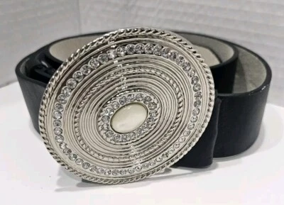 Cinturón boho negro adornado con joyas mediano de cuero para mujer Chico’s Foto 1 de 4