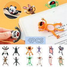 3D Stereo Kawaii Cartoon Lovely Animal Bookmark Wacky Bookmark Gift 1/2/4PCS UB