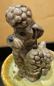 Statuina barboncino ceramica Goebel Germany vintage grigio lucido cane da collezione - Foto 1 di 6