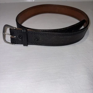 Don Hume Black Genuine Leather Belt 32 - Picture 1 of 6