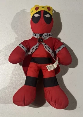 Peluche Marvel Deadpool King 10 pulgadas rojo negro peluche corona superhéroe buen estado Foto 1 de 2