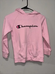 Pink Girls Champion Hoodie Size Small - Picture 1 of 6