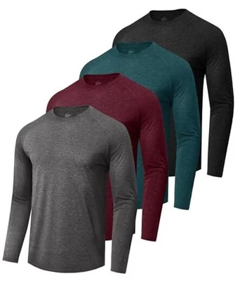 Pack de 4 camisas de manga larga para grandes de 4 brezos negro/gris oscuro/vino/verde oscuro Foto 1 de 4