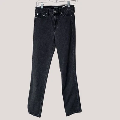 Pantalones de mezclilla ajustados de tiro alto Club Monaco para mujer talla 24 negros Foto 1 de 4