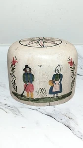 Antique Folk Art Wooden HAT MOLD Millinery Hat Block Form Sz. 5 5/8 Hand Painted - Picture 1 of 11