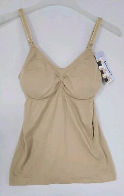 Motherhood Maternity Seamless Convertible Nursing Camisole Sz L Nude Tank Top  - Image 1 of 4