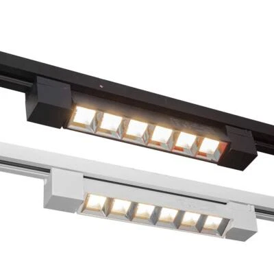 Faretto track orientabile da binario 12 watt 6 led  bianco o nero faro monofase - Immagine 1 di 2