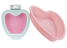 SILICONE HEART MOULD PINK LARGE AND DEEP BAKING CAKES OVEN TEMPLATE FREEZER SAFE