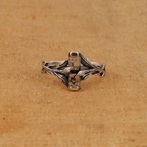 Anillo de compromiso con hojas verde musgo ágata plata brazalete, anillo de plata 925 para mujer - Imagen 1 de 9