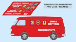 Decals Fiat 238 Transporter Ferrari Scuderia Filipinetti 1:32 43 24 slot calcas - Picture 1 of 1