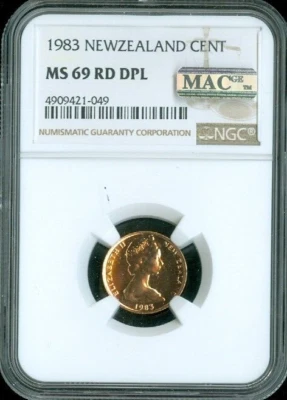 1983 New Zealand Cent NGC MS69 RD DPL MAC Quality - Image 1 of 2