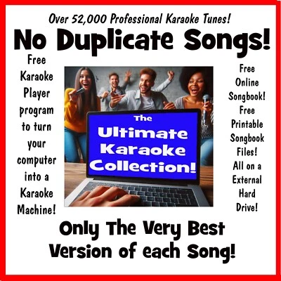 52,000 NO Duplicates Karaoke Songs with Free Player and Printable Songbook! - image 1 of 4