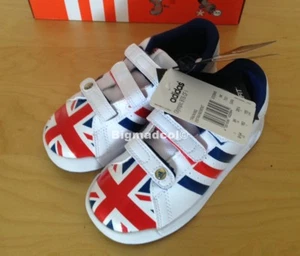 Adidas INFANT Trainers Shoes UNION JACK hook & loop fastening NEW UK 8 - Picture 1 of 7