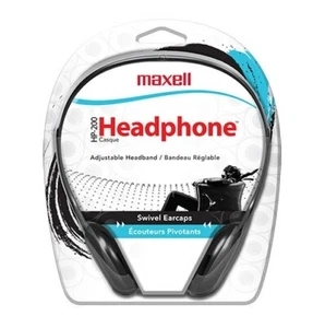 Maxell HP-200 Stereo Headphones Over-the-Ear Lightweight Black Locking Headband - Picture 1 of 1