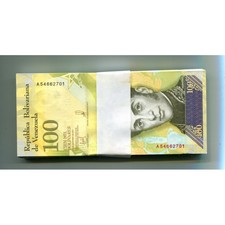 VENEZUELA 100000 BOLIVARES 13DEC 2017(2018) P-NEW UNC HALF BUNDLE 50 PCS