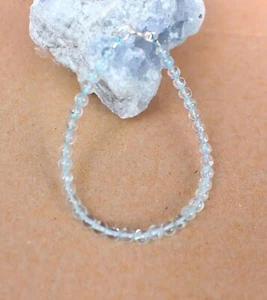 Pulsera de piedras preciosas aguamarina 19 cm, plata de ley .5,5 - 6 mm, (GM-65) - Imagen 1 de 1